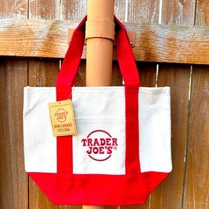 NEW Trader Joe’s Mini Canvas Reusable Tote - Red